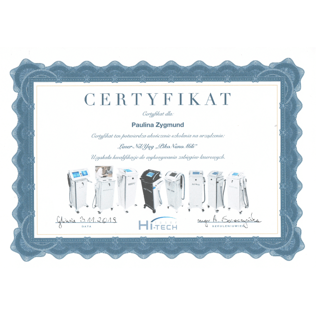 Certyfikat Kosmocare Paulina Kafel - 10