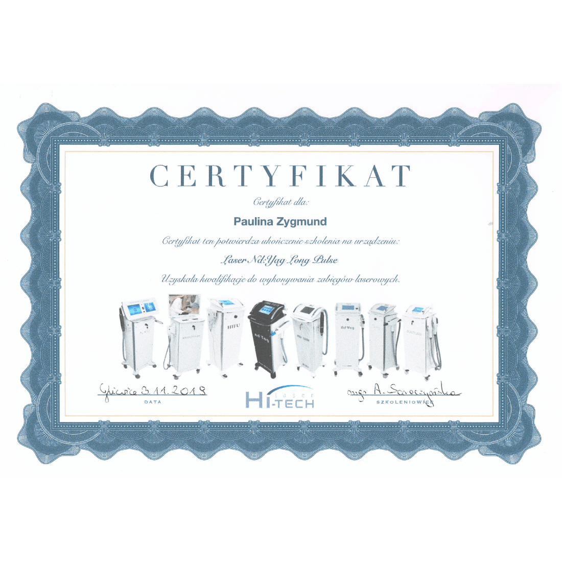 Certyfikat Kosmocare Paulina Kafel - 11
