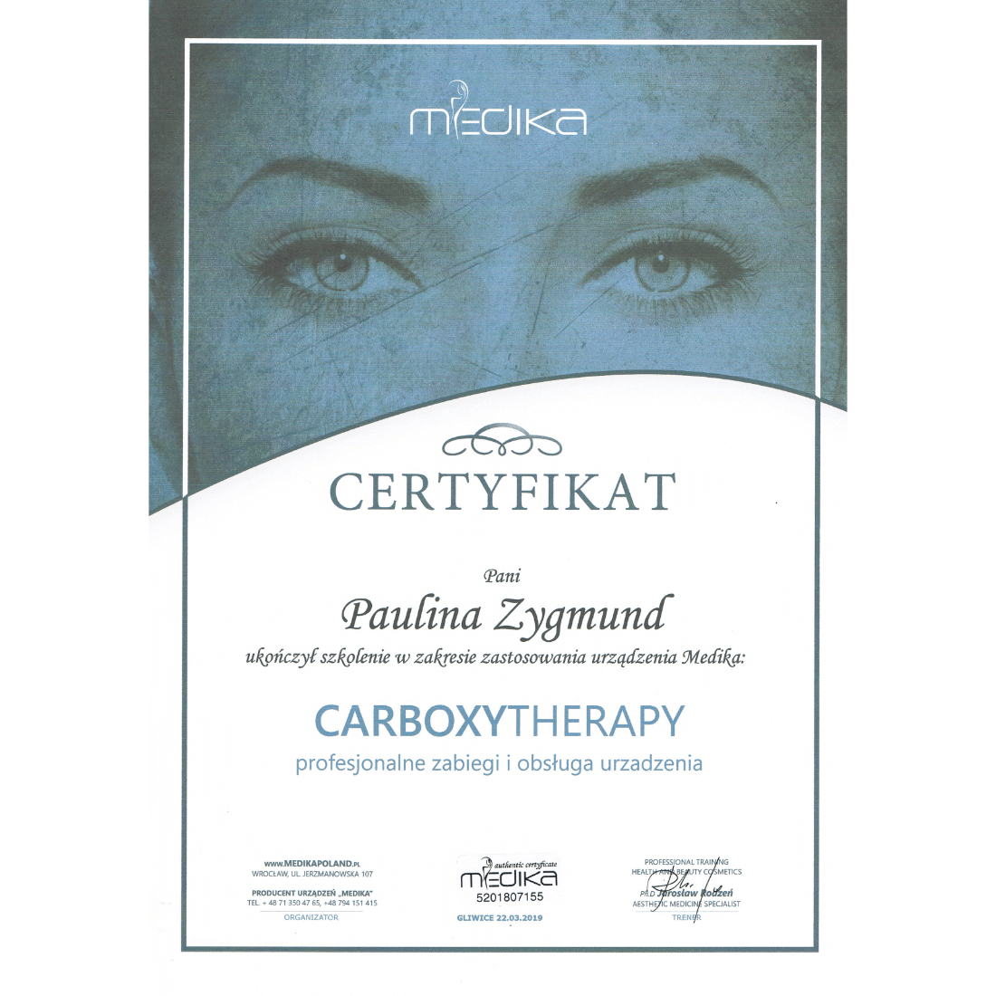 Certyfikat Kosmocare Paulina Kafel - 7