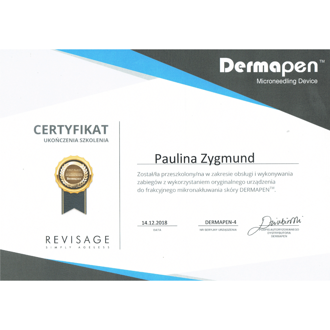 Certyfikat Kosmocare Paulina Kafel - 8
