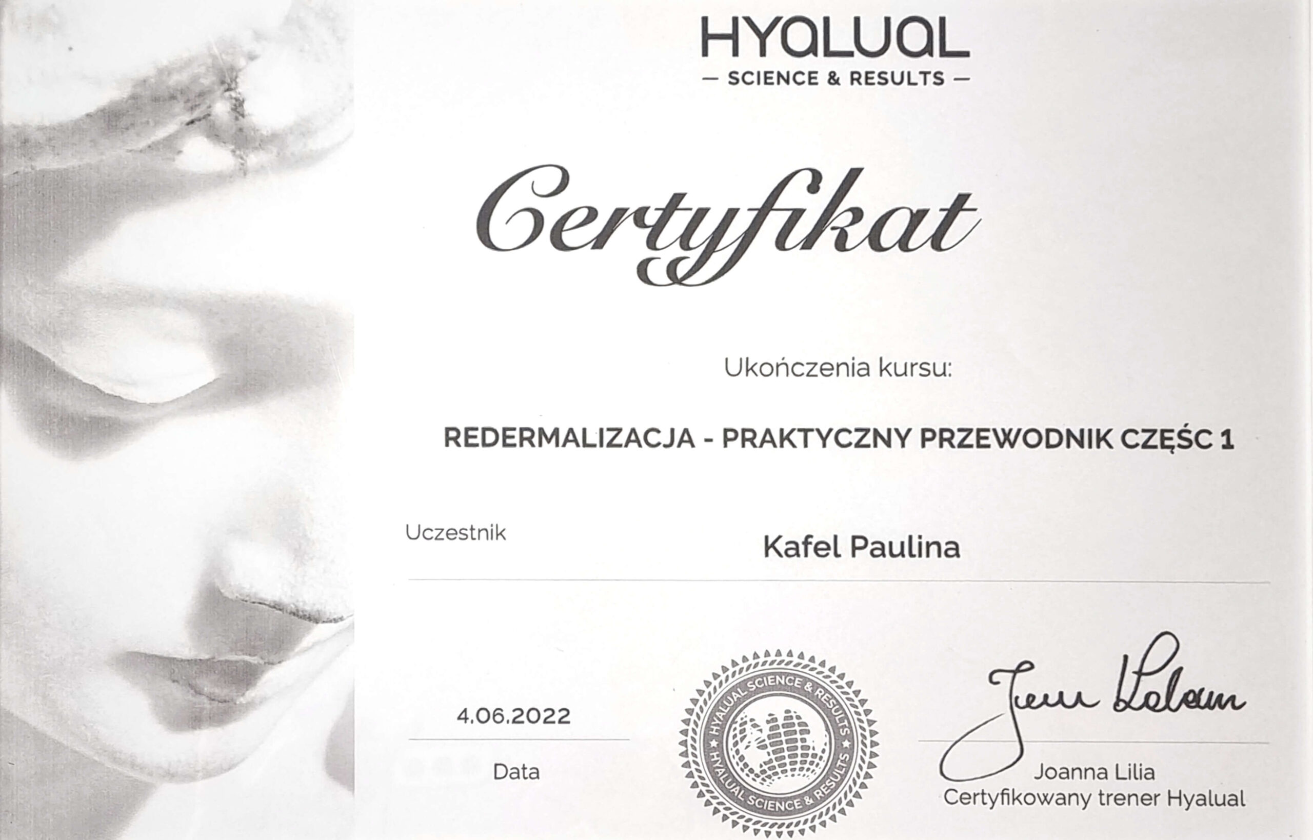 Certyfikat Kosmocare Paulina Kafel - 16